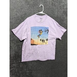 Disney Mickey Mouse Basketball Graphic T-Shirt Purple XL Short Sleeve Tee